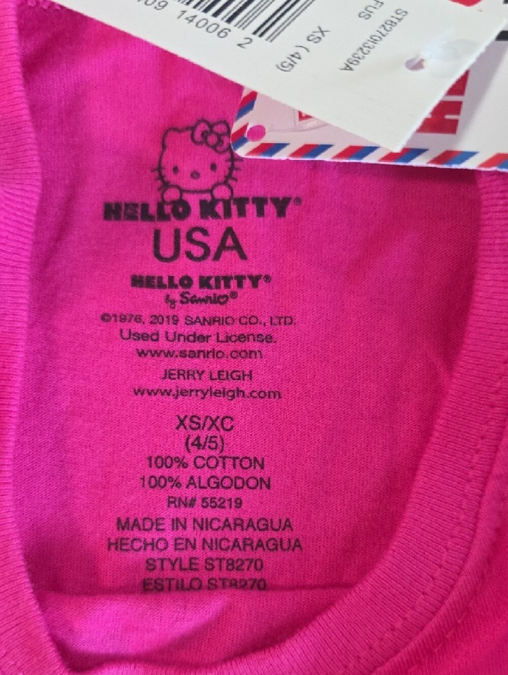 Hello Kitty Pink New York Glitter Graphic Tee For Girls, NWT, Sizes XS, M, or L. - Picture 5 of 13